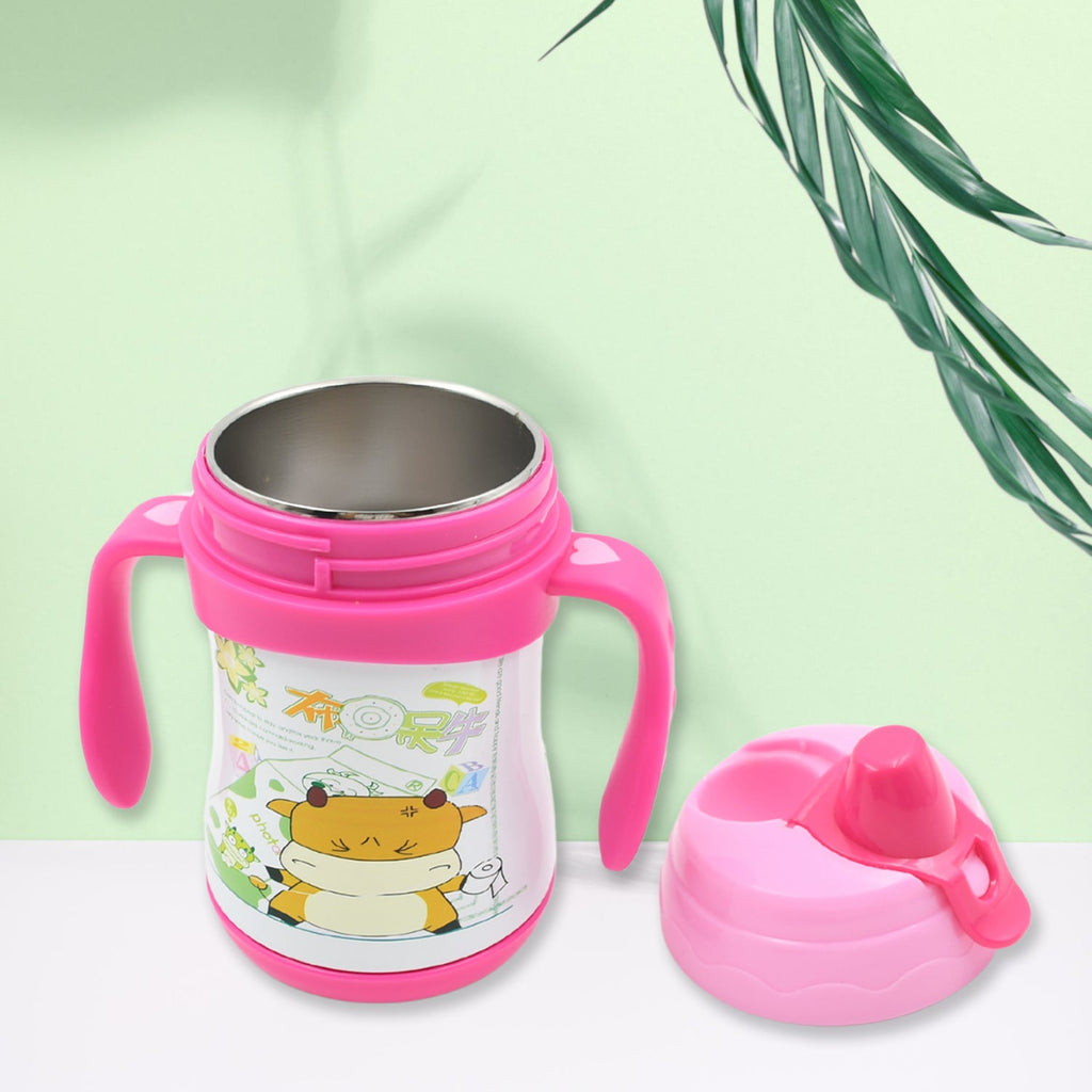 Insulated Steel Water Bottle with Straw & Handle (280ml)
