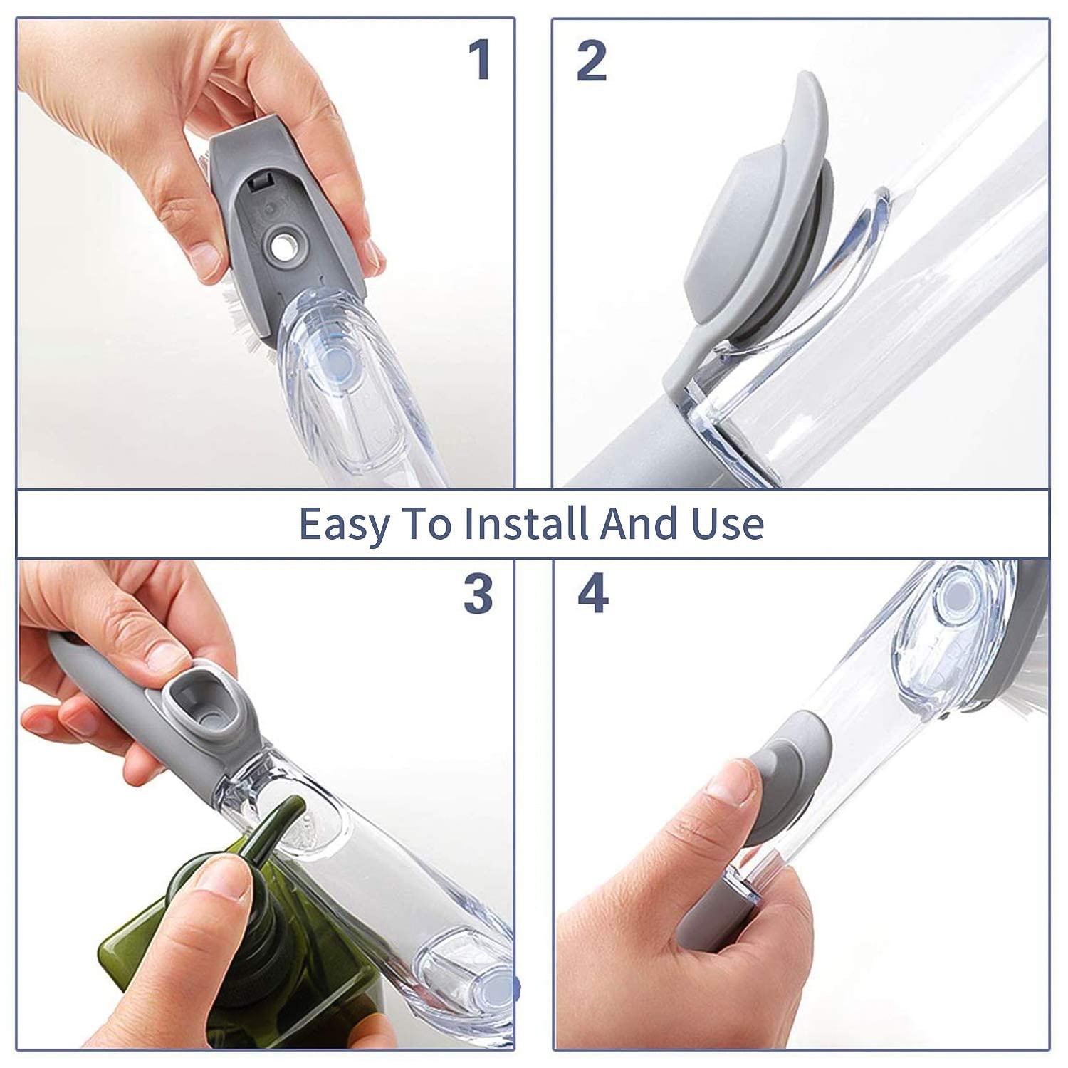 Dish Brush with Built-In Soap Dispenser