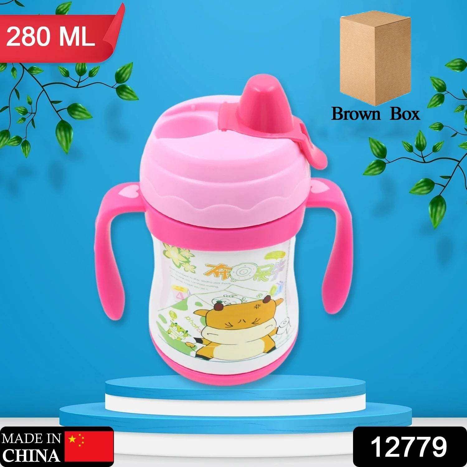 Insulated Steel Water Bottle with Straw & Handle (280ml)