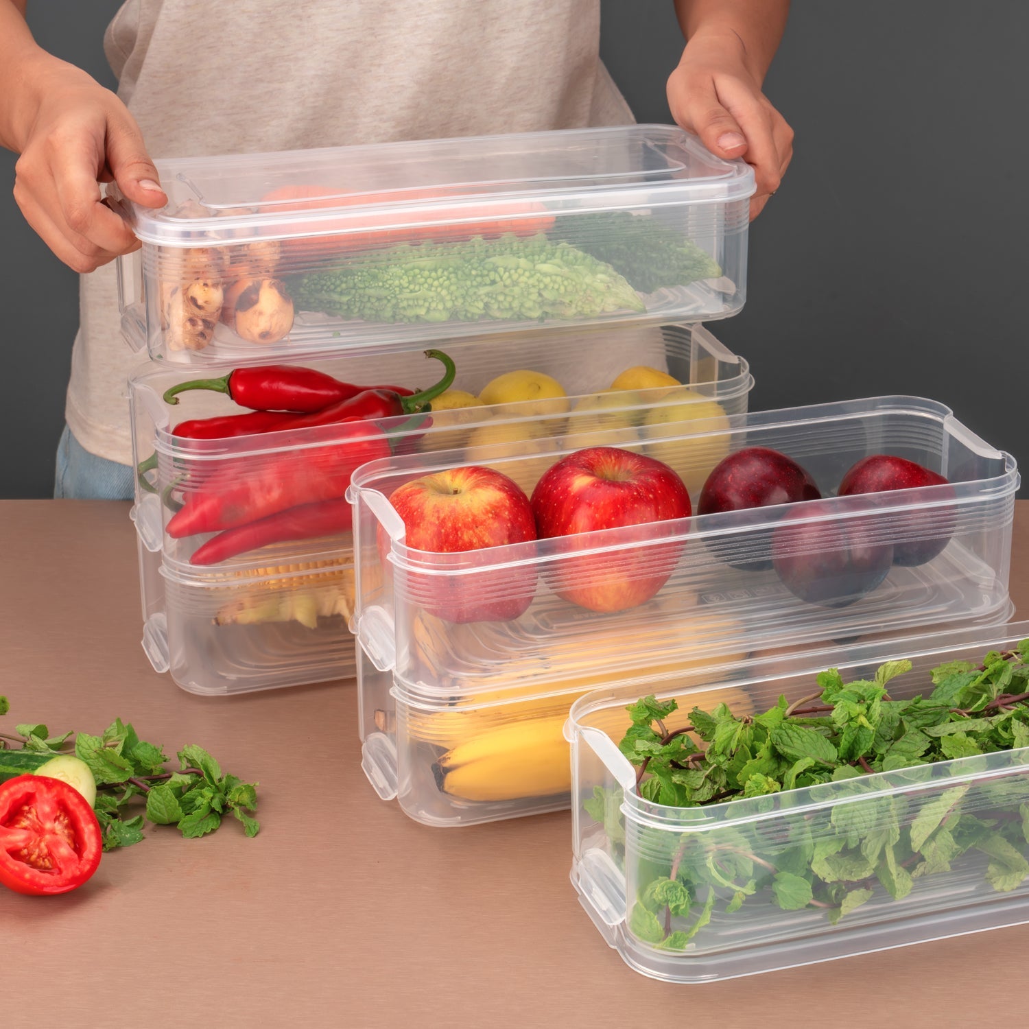 Airtight Fridge Storage Containers – Set of 3 (1.5L)