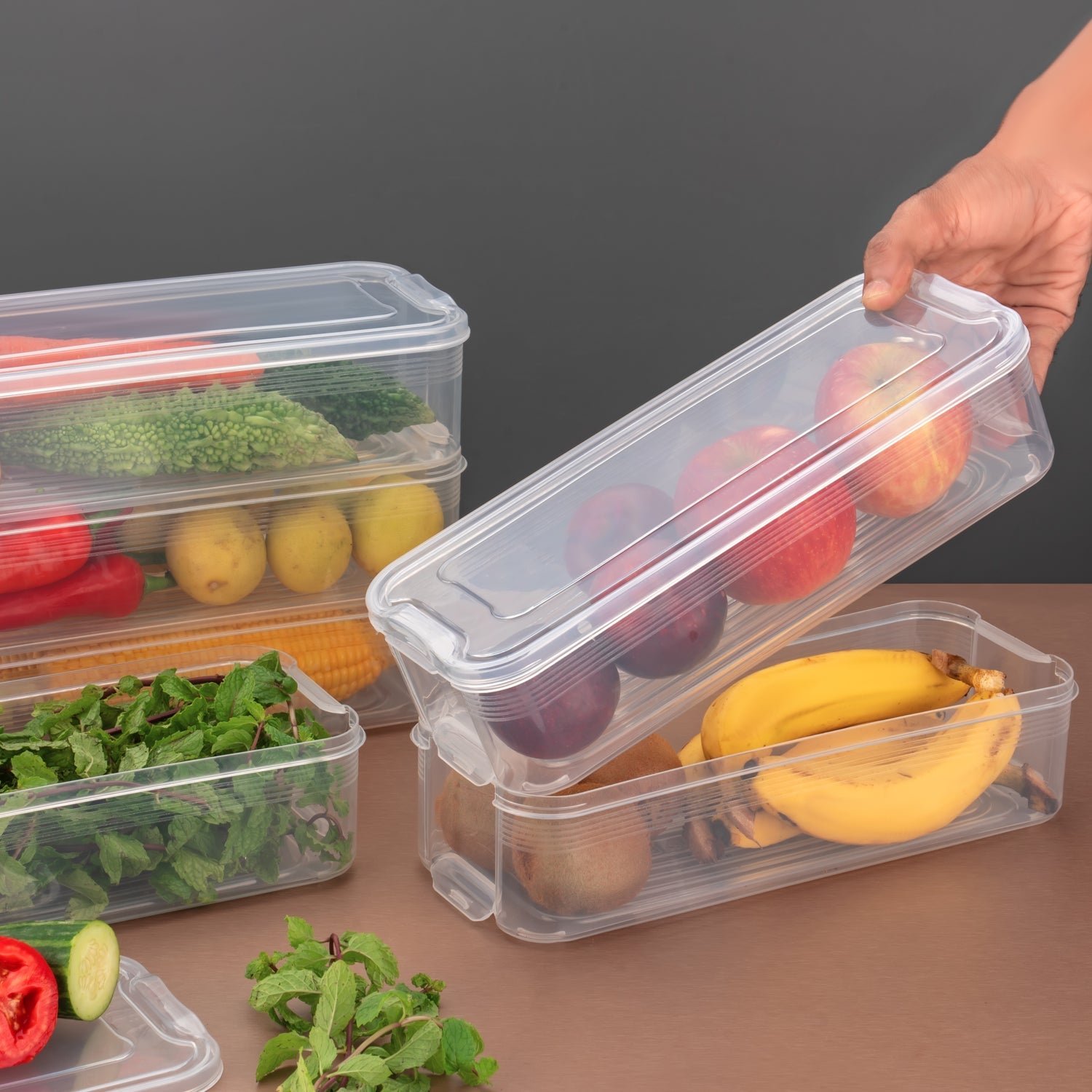 Airtight Fridge Storage Containers – Set of 3 (1.5L)