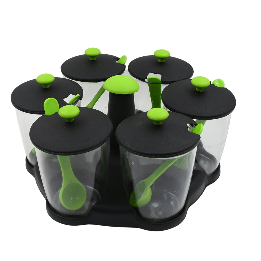 Revolving Spice Rack – 6 Jars with Spoons & Stand