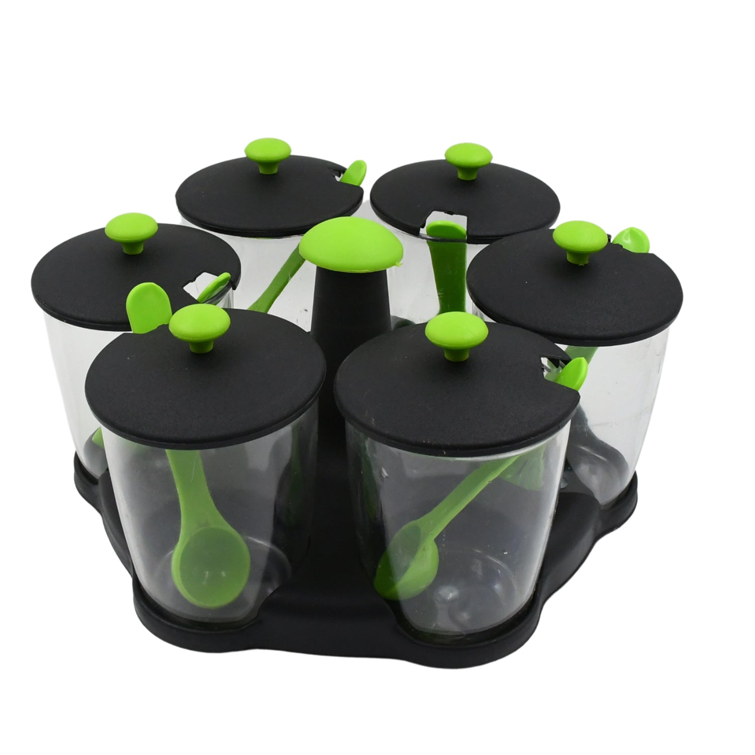 Revolving Spice Rack – 6 Jars with Spoons & Stand