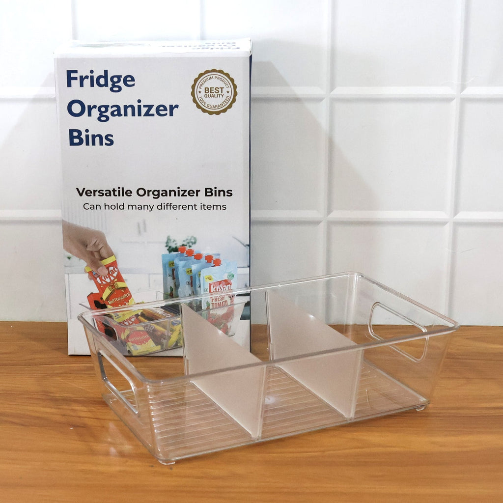 Stackable Fridge Organizer Bin with Handle