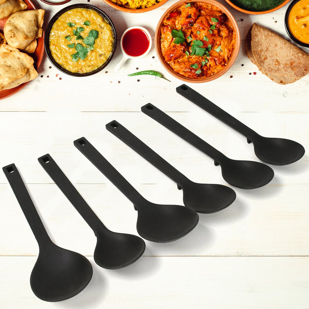 Non-Stick Silicone Cooking Spoons – Set of 6