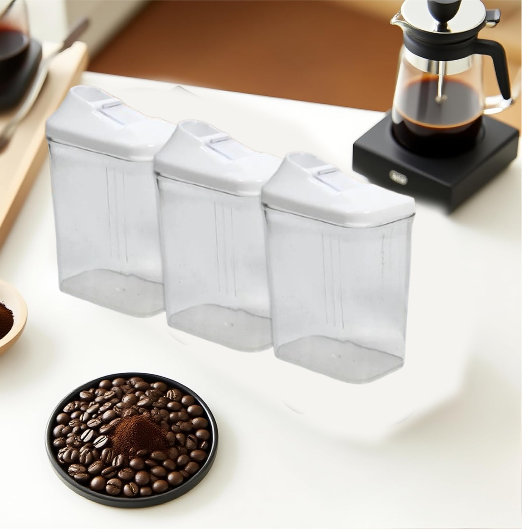 Transparent Kitchen Storage Jars – Set of 3