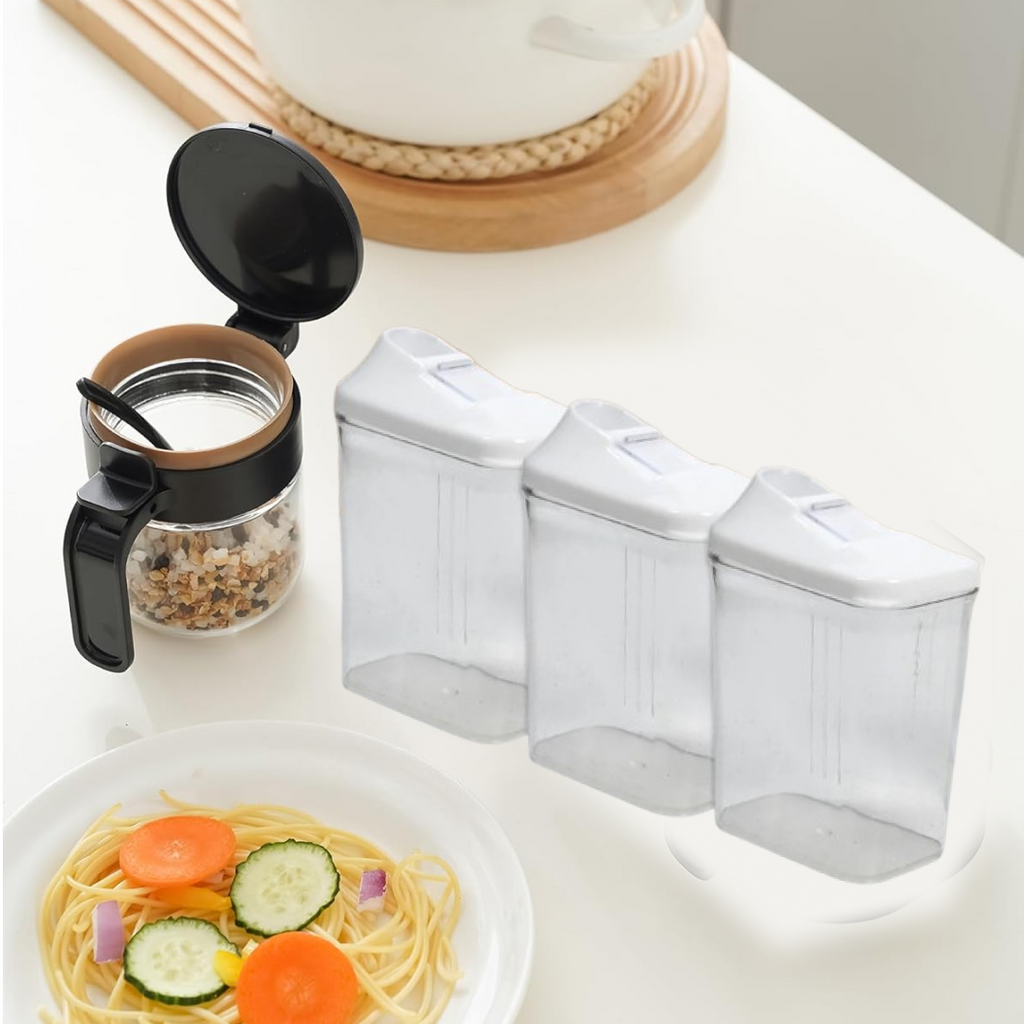 Transparent Kitchen Storage Jars – Set of 3
