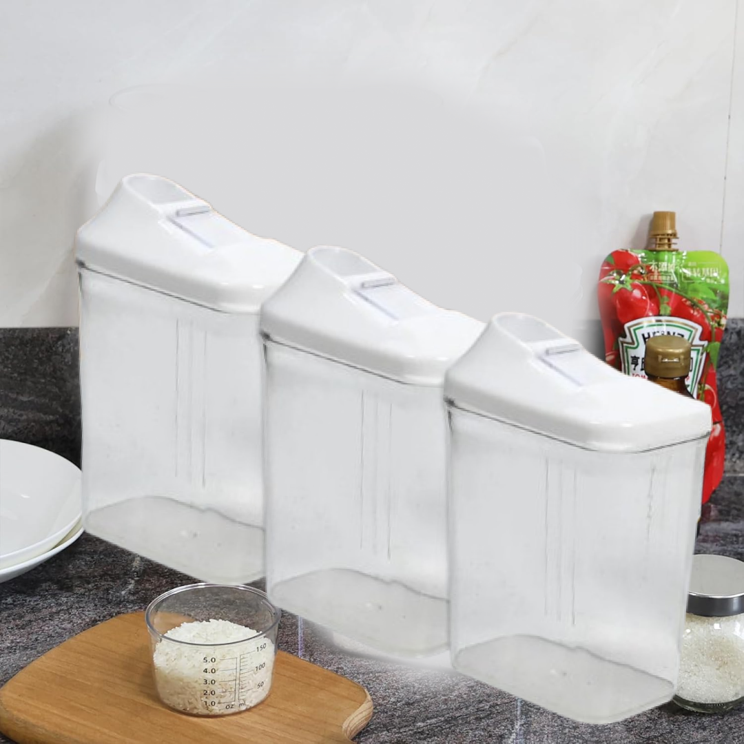 Transparent Kitchen Storage Jars – Set of 3