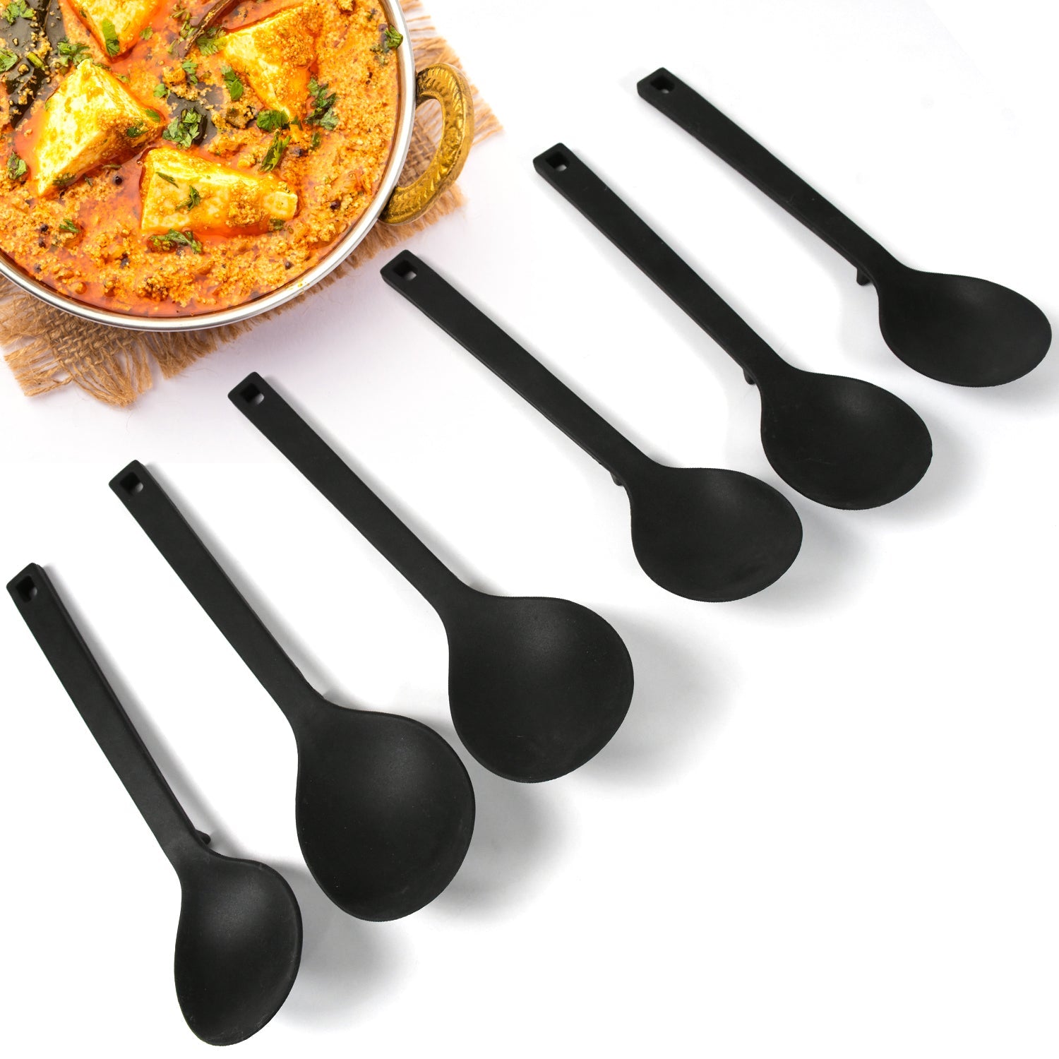 Non-Stick Silicone Cooking Spoons – Set of 6