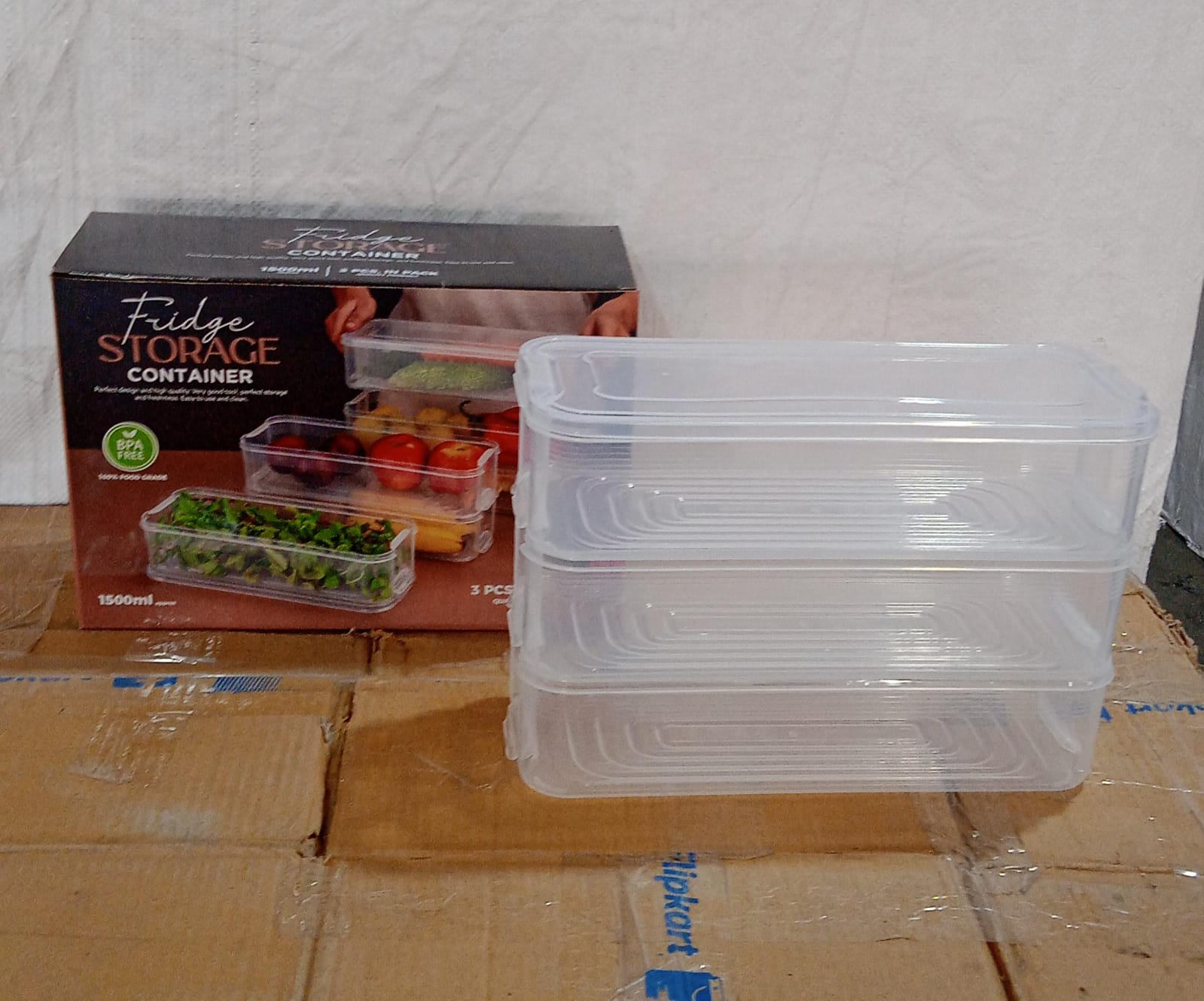 Airtight Fridge Storage Containers – Set of 3 (1.5L)