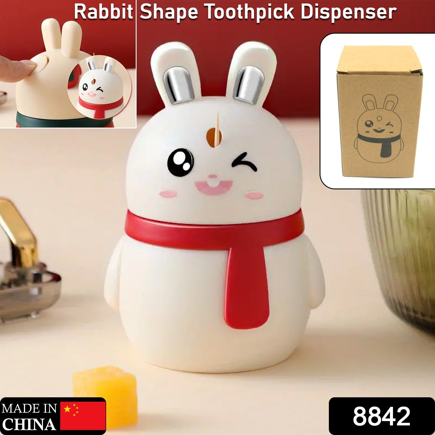 Rabbit Push-Button Toothpick Dispenser